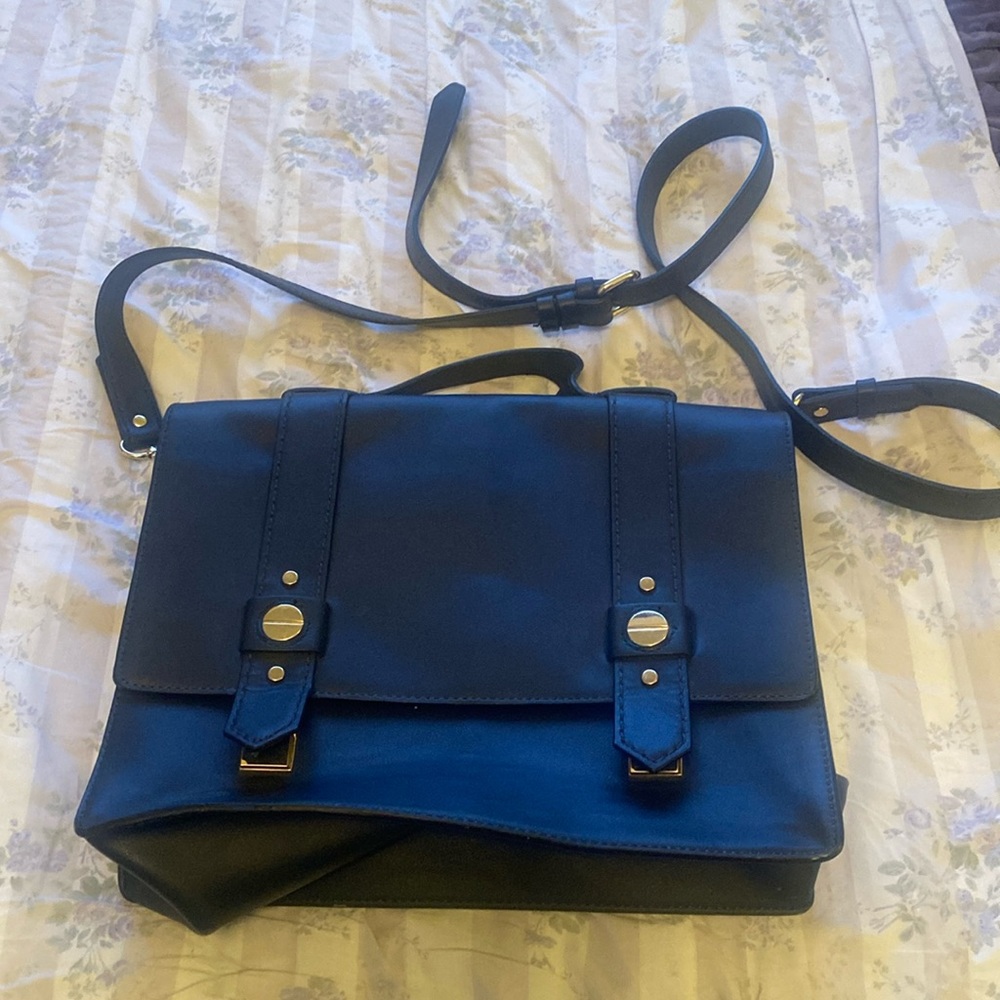 ZARA navy blue satchel.